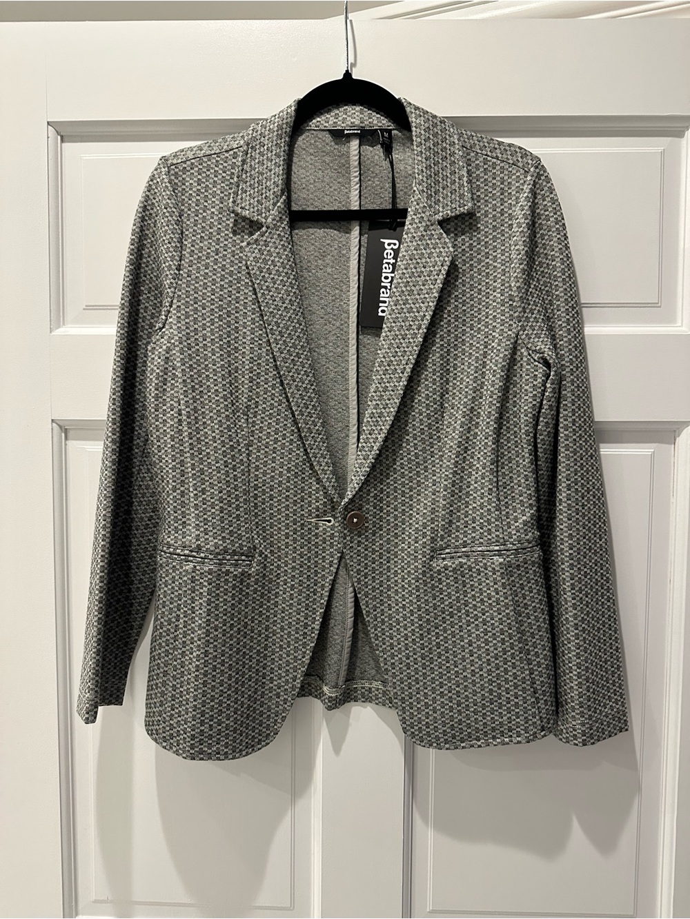 Betabrand Gray Textured Women's Blazer